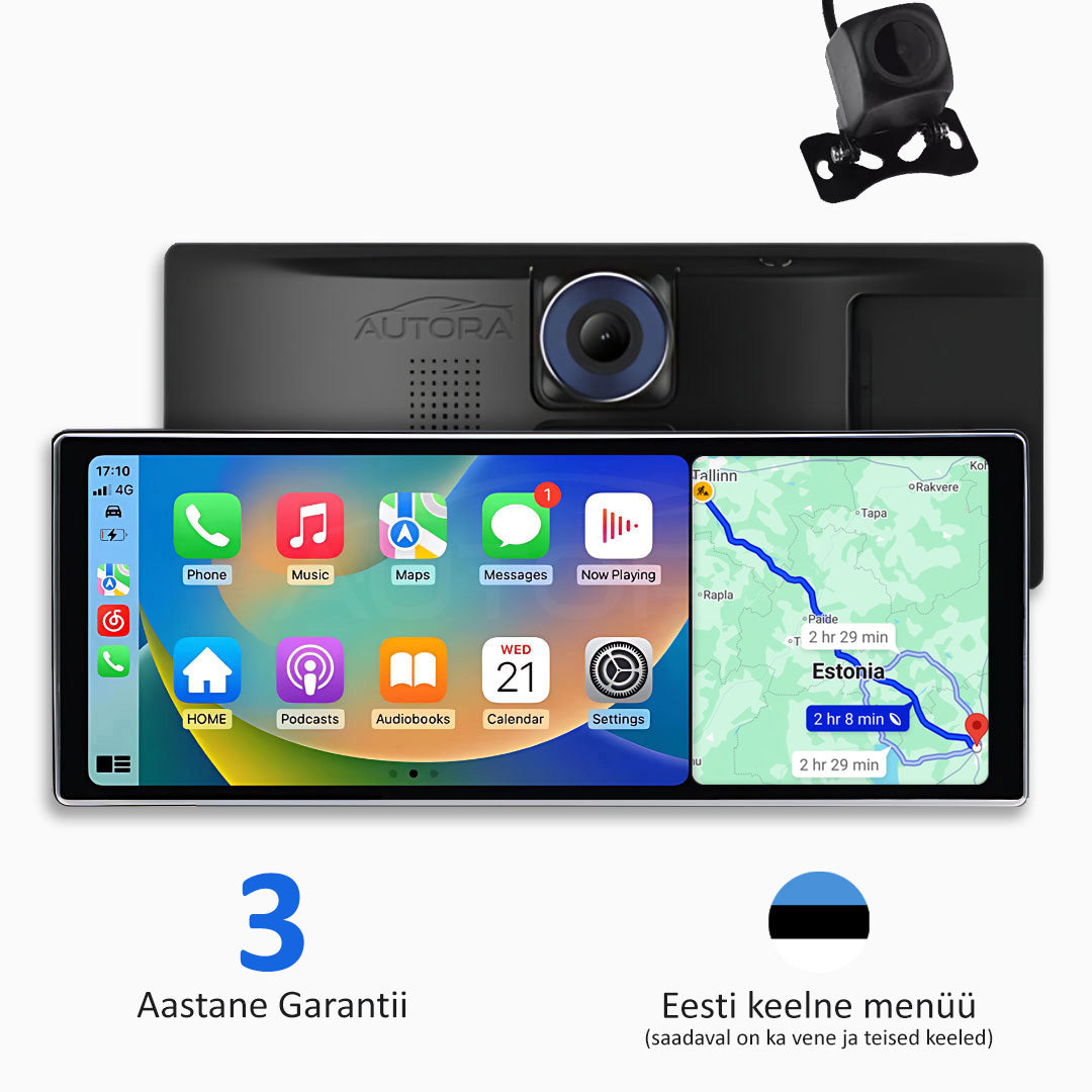 Universaalne Auto Multimeedia koos Apple CarPlay, Android Auto ja Videoregistraatoriga (2026 Mudel)