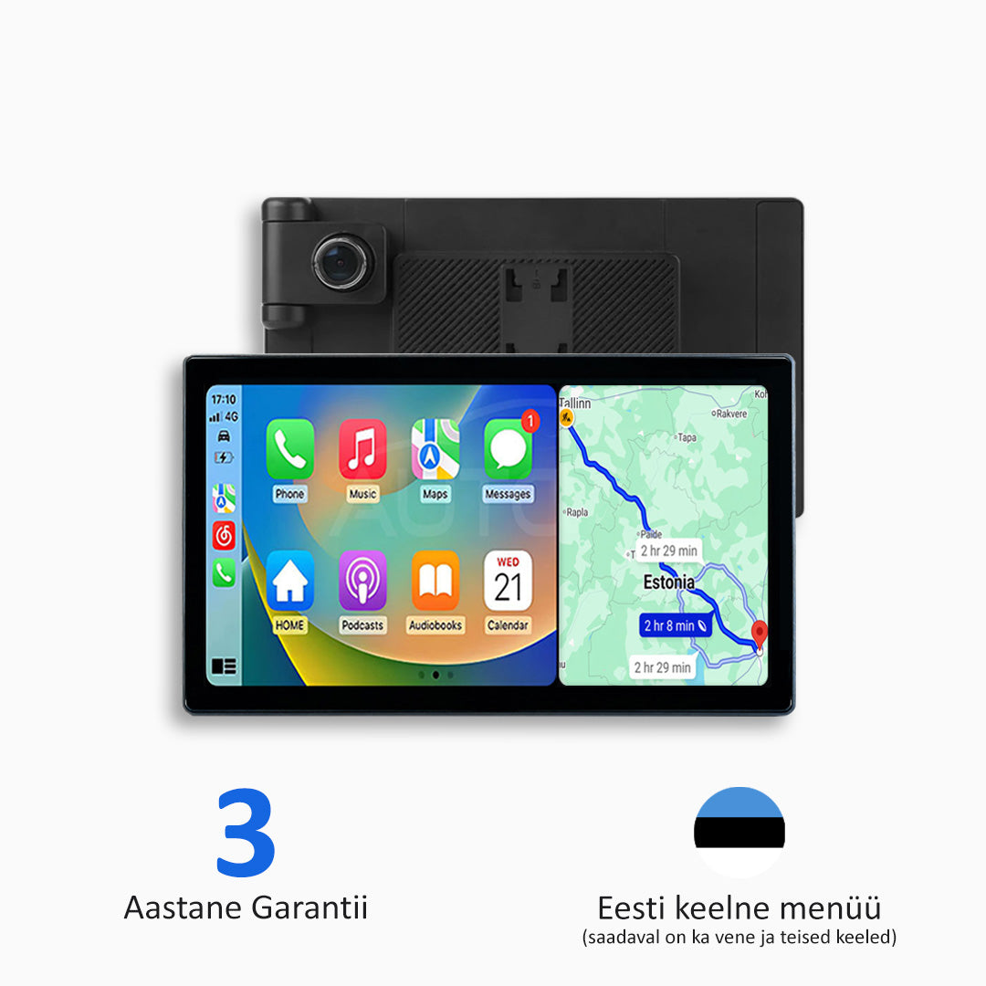 Universaalne Auto Multimeedia koos Apple CarPlay, Android Auto ja Videoregistraatoriga (2025 Mudel)