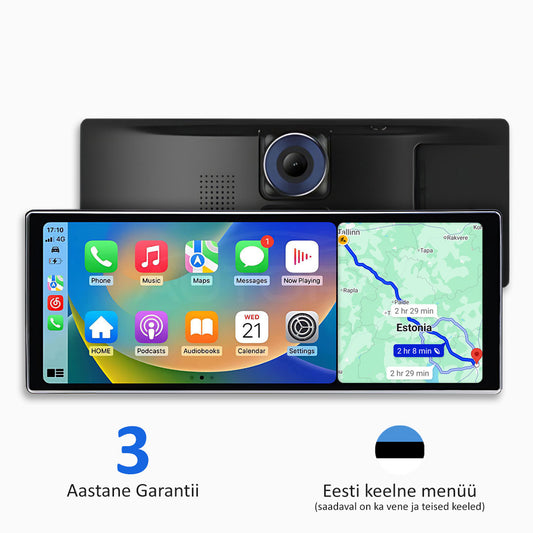 Universaalne Auto Multimeedia koos Apple CarPlay, Android Auto ja Videoregistraatoriga (2025 Mudel)